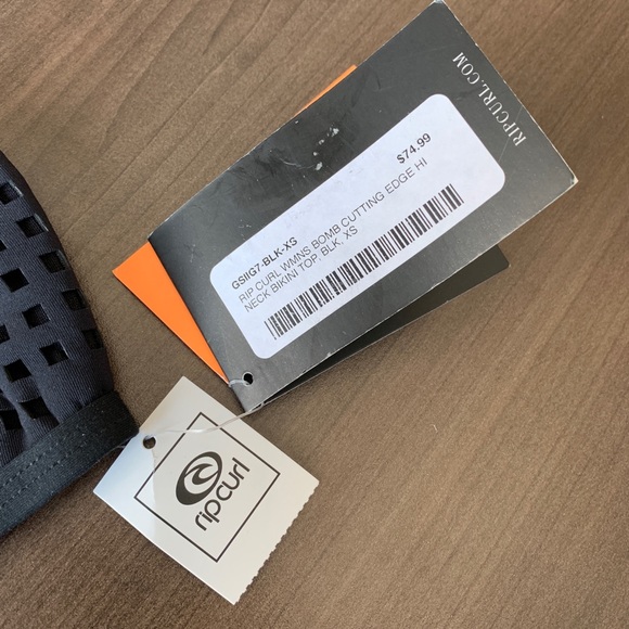 2/$30 Rip Curl black hi neck peekaboo bikini top - Picture 6 of 8